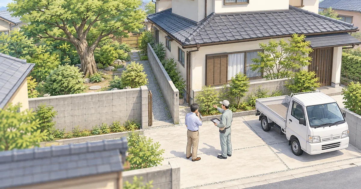 You are currently viewing 車が入らない庭の大木伐採｜北九州で相談前に確認すること
